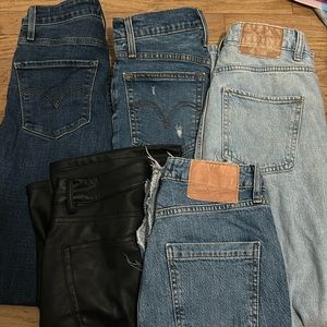 5 pack of Jeans. Levi, Zara, H&M.